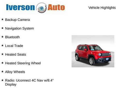 Used 2018 Jeep Renegade Latitude w/ UConnect 8.4 Nav Group AWD/4WD image 2