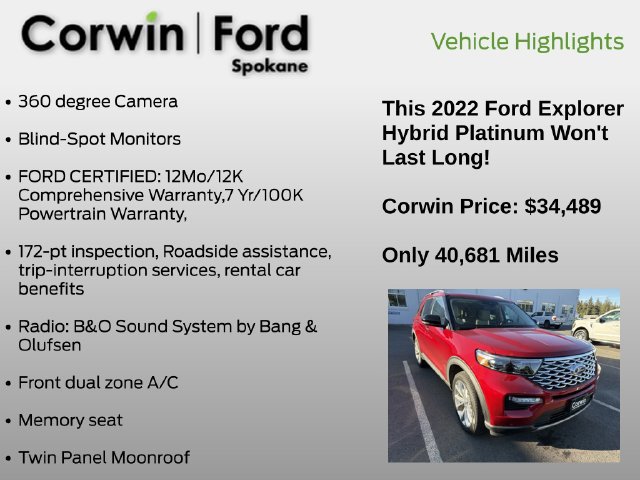 Used 2022 Ford Explorer Platinum w/ Class IV Trailer Tow Package AWD/4WD image 6