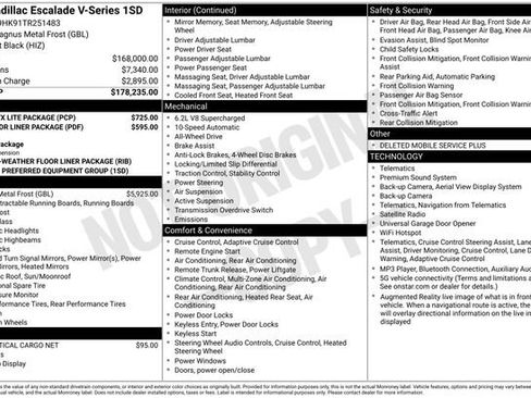 Certified 2026 Cadillac Escalade V w/ LPO, Onyx Lite Package AWD/4WD image 8