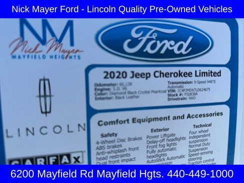 Used 2020 Jeep Cherokee Limited image 25