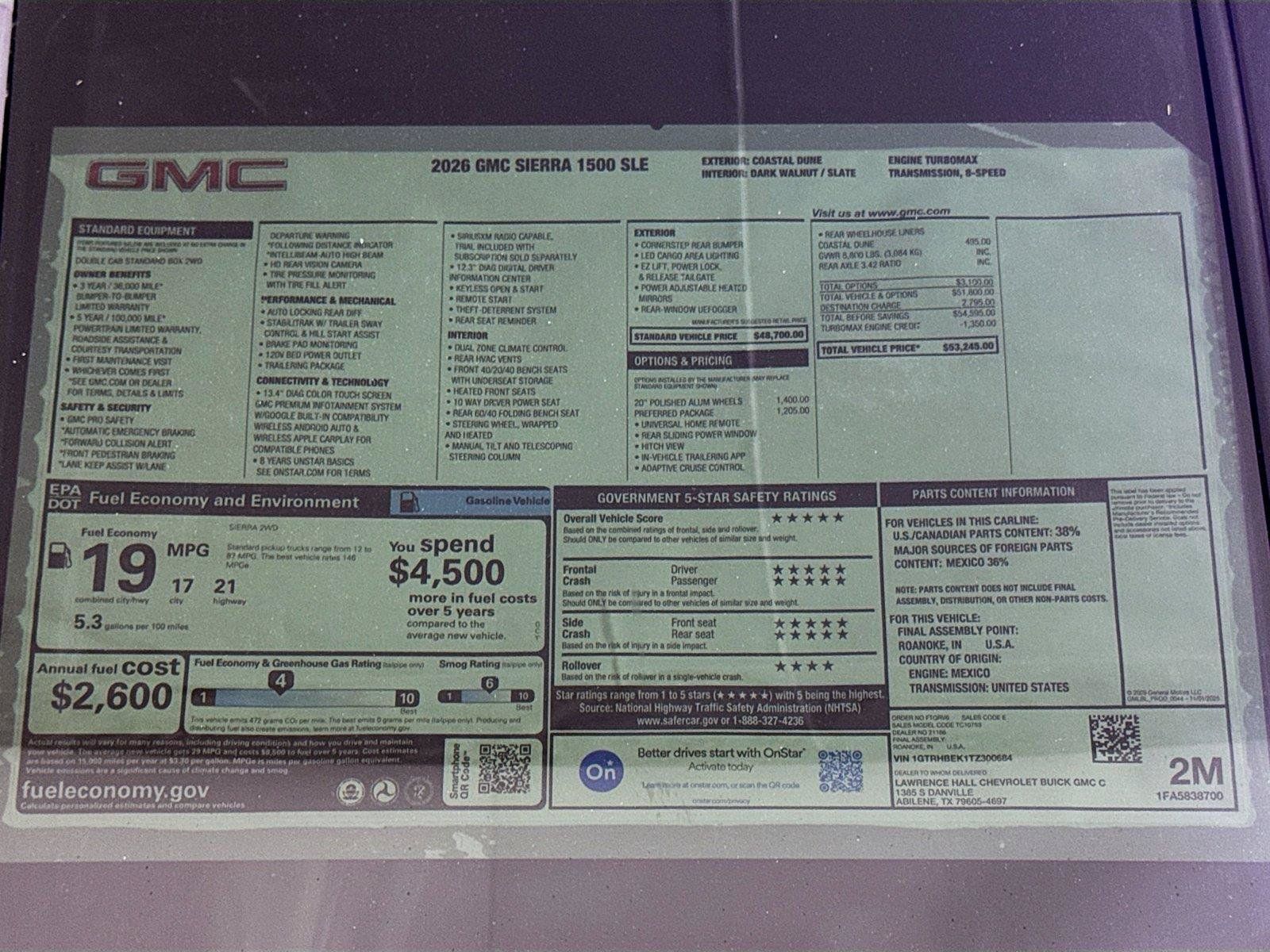 New 2026 GMC Sierra 1500 SLE w/ Preferred Package RWD image 20