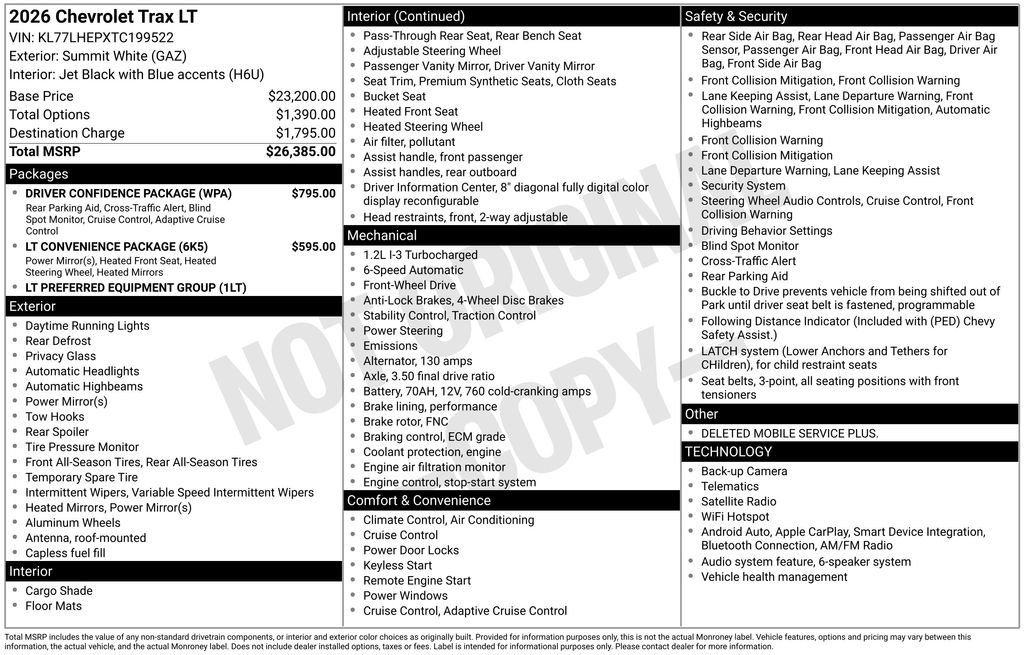 New 2026 Chevrolet Trax LT w/ Driver Confidence Package FWD image 36