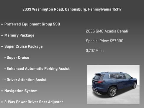 Certified 2026 GMC Acadia Denali w/ Super Cruise Package AWD/4WD image 6