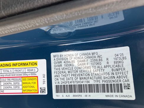 Certified 2025 Honda Civic Sport Touring image 35