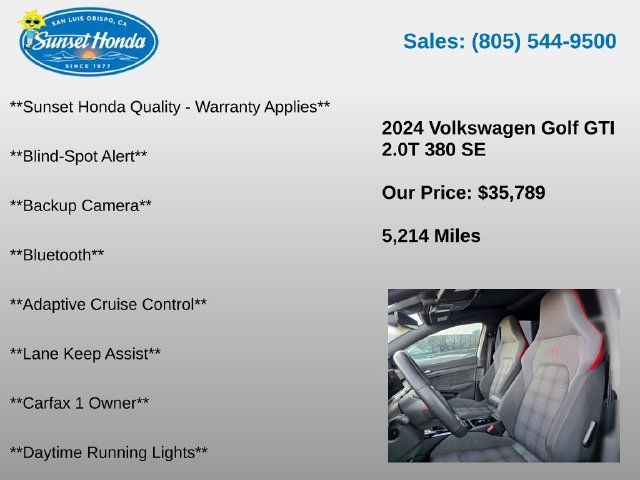 Used 2024 Volkswagen GTI SE FWD image 5