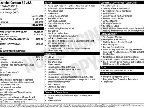 Used 2010 Chevrolet Camaro SS w/ LPO, Ground Effects Package image 10