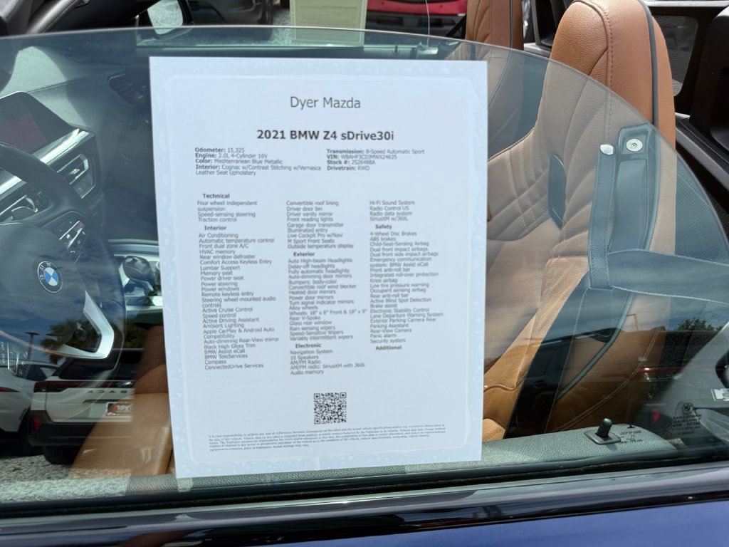 Used 2021 BMW Z4 sDrive30i w/ Convenience Package RWD image 24