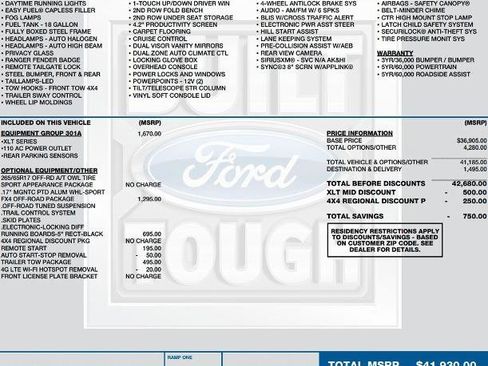 Certified 2023 Ford Ranger XLT w/ Equipment Group 301A Mid image 2