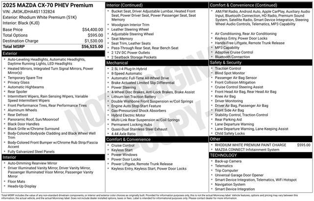 Certified 2025 MAZDA CX-70 Plug-In Hybrid w/ Premium Pkg AWD/4WD image 5