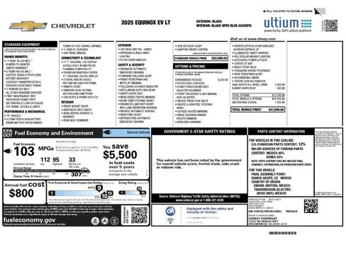 Used 2025 Chevrolet Equinox EV LT w/ Convenience Package AWD/4WD image 2