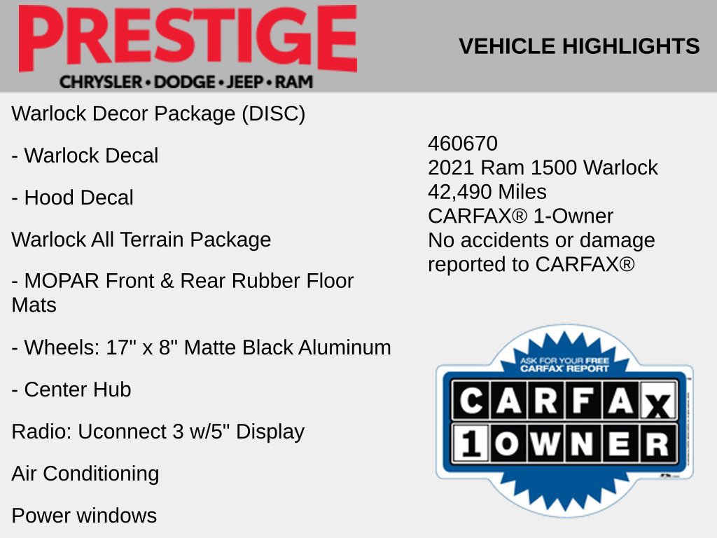 Used 2021 RAM 1500 Warlock w/ Warlock Decor Package AWD/4WD image 6