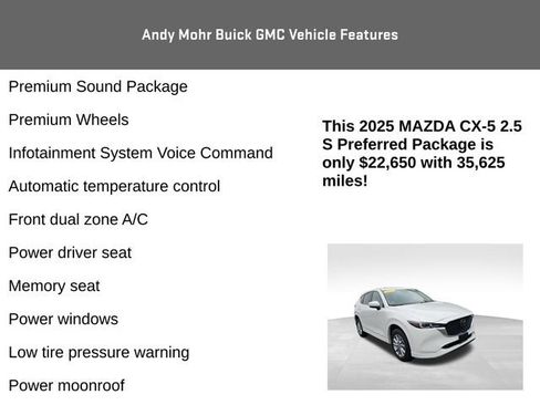 Used 2025 MAZDA CX-5 AWD 2.5 S w/ Preferred Package image 8