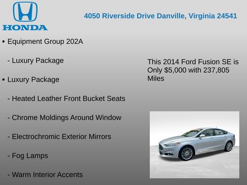 Used 2014 Ford Fusion SE w/ Equipment Group 202A FWD image 7