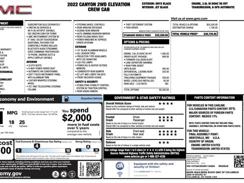 Used 2022 GMC Canyon Elevation w/ Driver Alert Package image 5