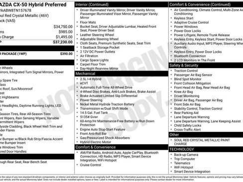 New 2026 MAZDA CX-50 2.5 Hybrid w/ Weather Package AWD/4WD image 3