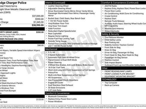 Used 2019 Dodge Charger Police w/ Fleet Safety Group image 15