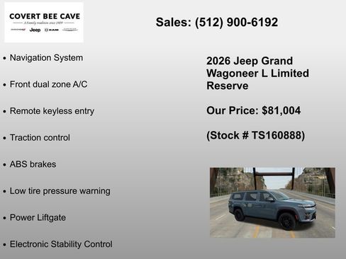 New 2026 Jeep Grand Wagoneer L Limited AWD/4WD image 6