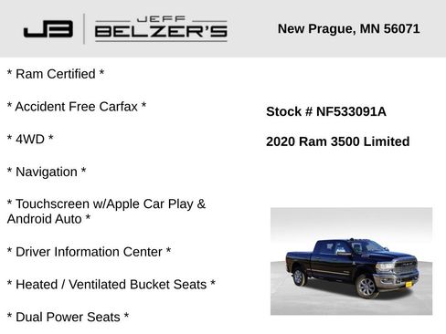 Certified 2020 RAM 3500 Limited image 2