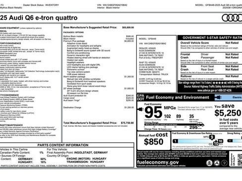 Used 2025 Audi Q6 e-tron Premium Plus w/ Premium Plus AWD/4WD image 4