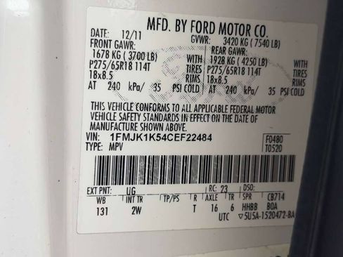 Used 2012 Ford Expedition EL Limited RWD image 58