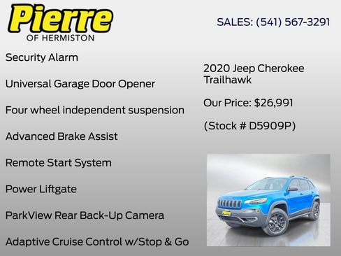 Used 2020 Jeep Cherokee Trailhawk w/ Technology Group AWD/4WD image 30