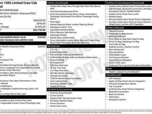 Used 2021 RAM 1500 Limited w/ Body Color Bumper Group AWD/4WD image 4