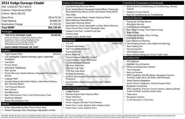 Used 2024 Dodge Durango Citadel w/ Tow 'N Go Package AWD/4WD image 7