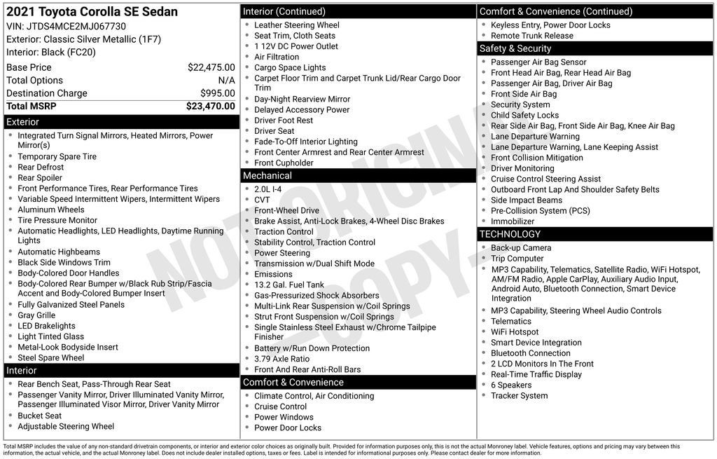 Certified 2021 Toyota Corolla SE FWD image 3