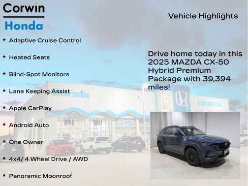Used 2025 MAZDA CX-50 AWD 2.5 Hybrid w/ Premium Pkg image 6