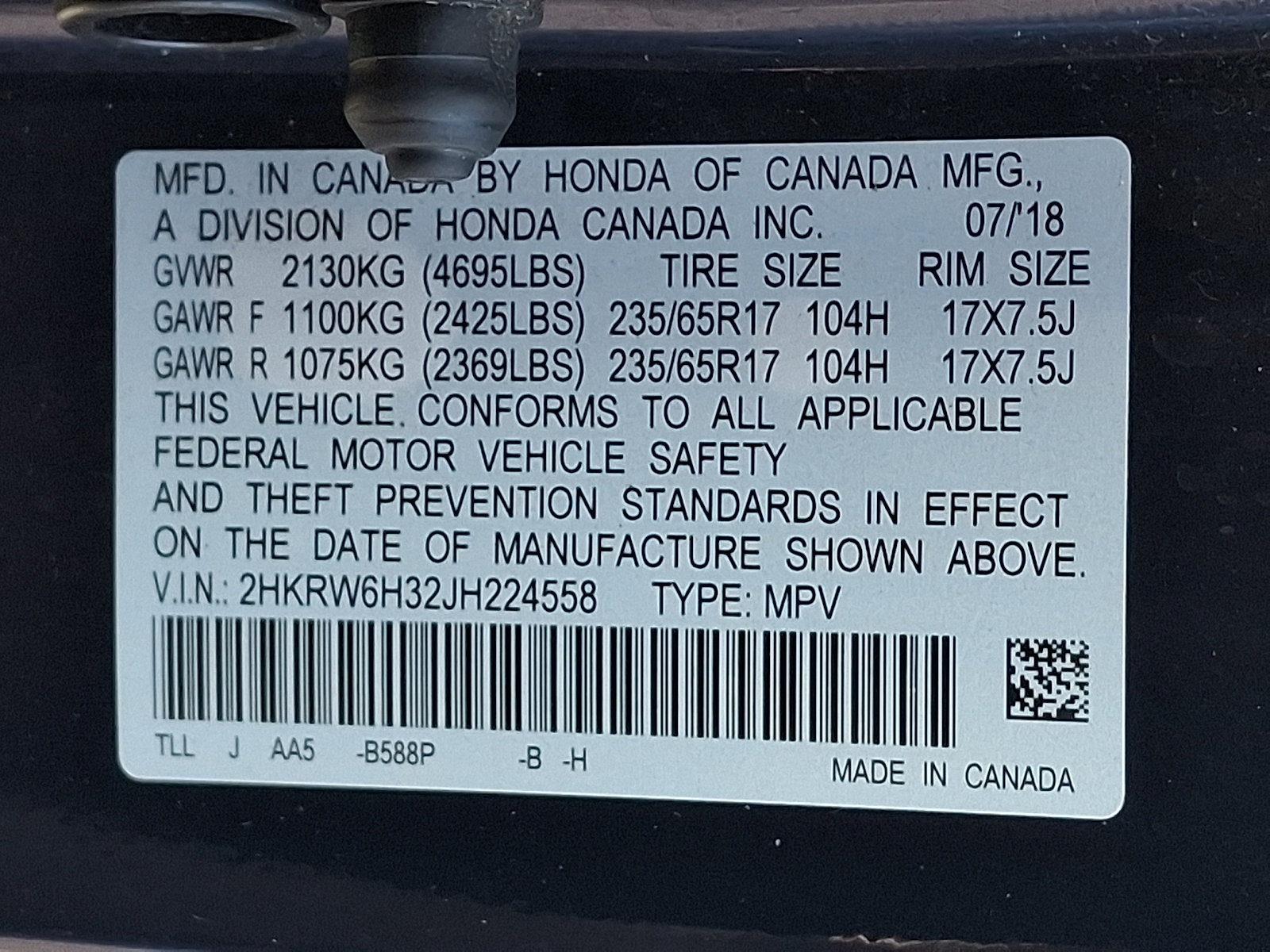 Certified 2018 Honda CR-V LX image 27