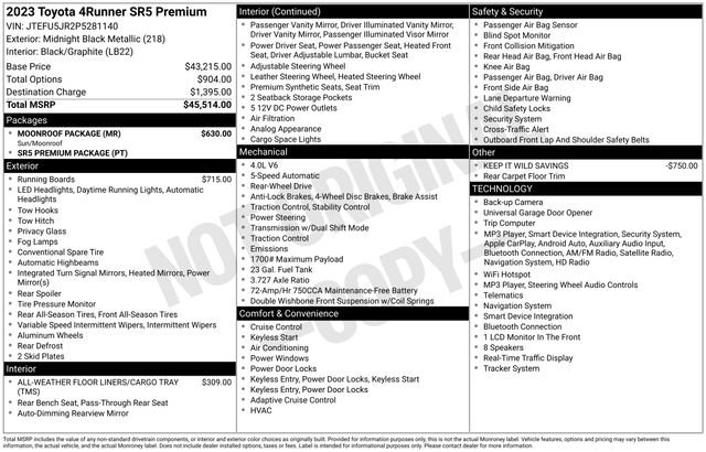 Used 2023 Toyota 4Runner SR5 Premium w/ Moonroof Package RWD image 6