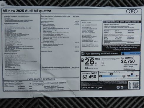 Used 2025 Audi A5 2.0T Premium w/ Premium Plus AWD/4WD image 10