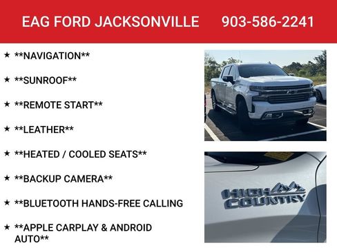 Used 2019 Chevrolet Silverado 1500 High Country w/ Technology Package AWD/4WD image 4