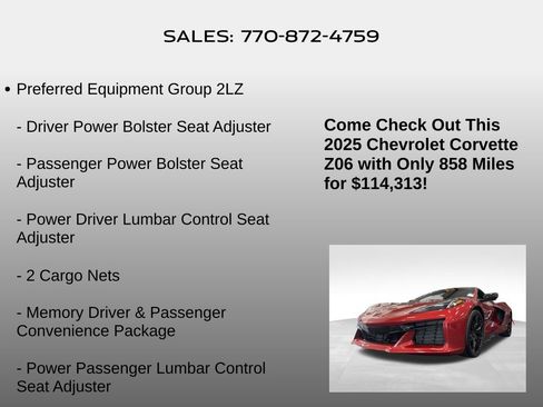 Used 2025 Chevrolet Corvette Z06 RWD image 5