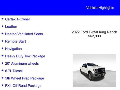 Used 2022 Ford F250 King Ranch w/ Chrome Package image 2