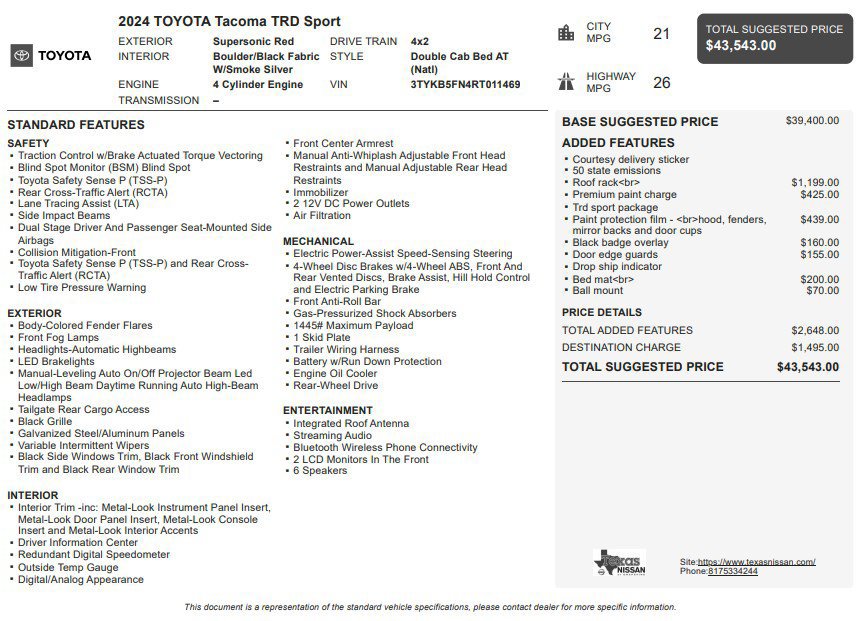Used 2024 Toyota Tacoma TRD Sport RWD image 41