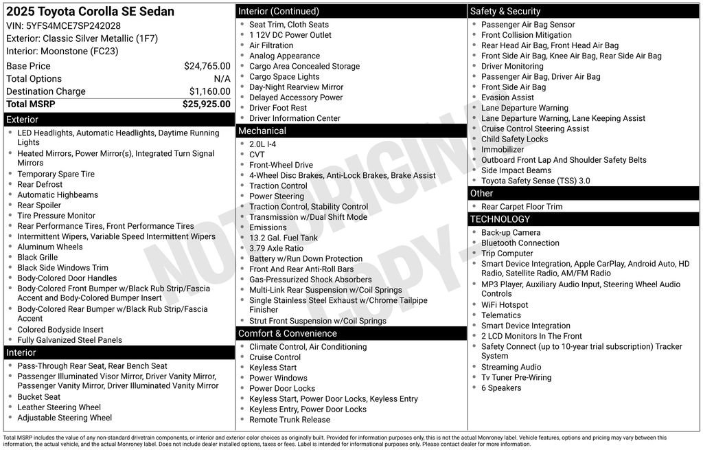 Certified 2025 Toyota Corolla SE FWD image 28