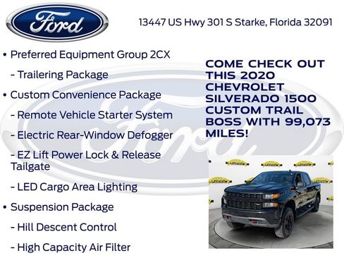 Used 2020 Chevrolet Silverado 1500 Custom Trail Boss w/ Custom Convenience Package AWD/4WD image 32