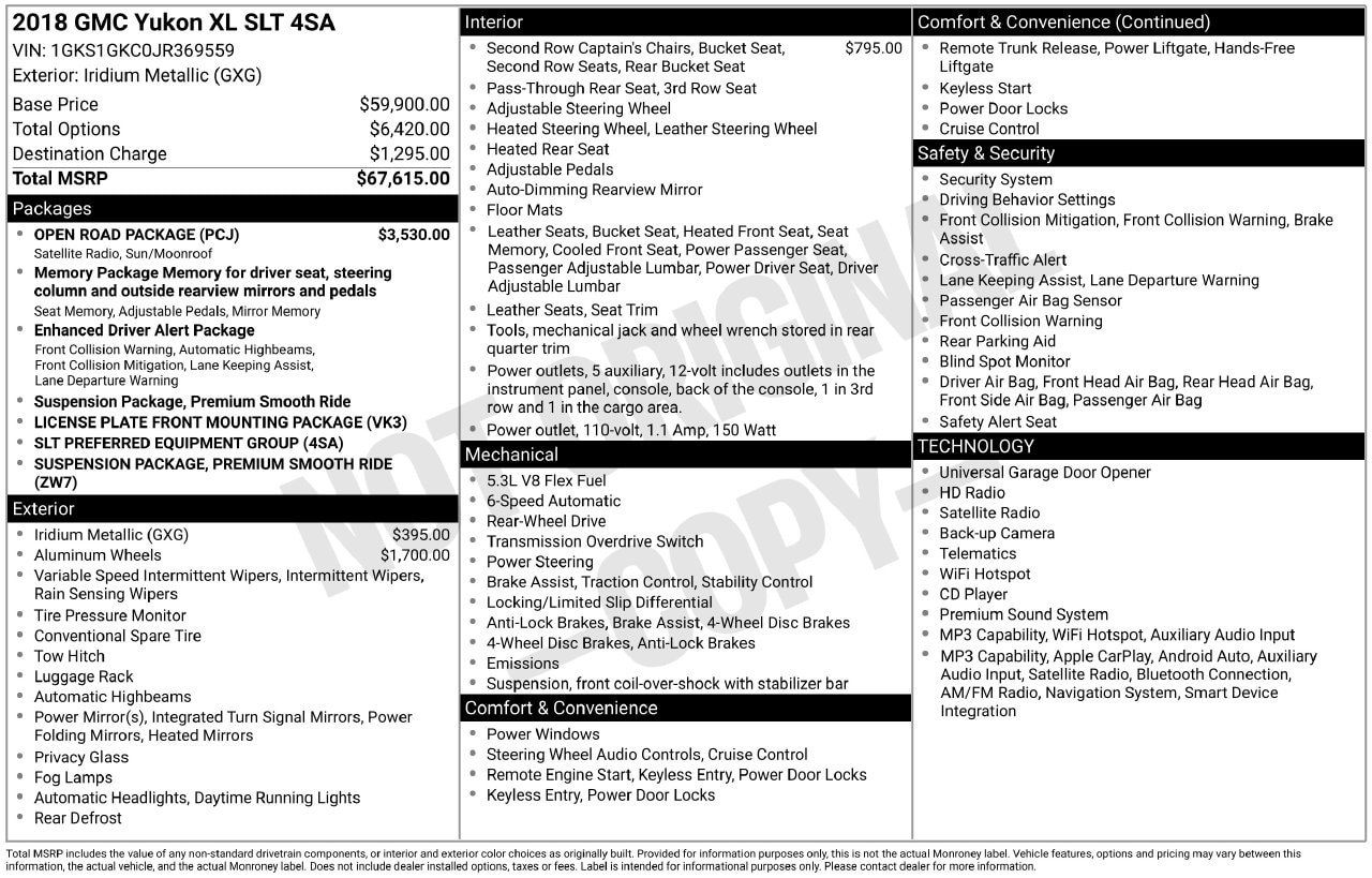 Used 2018 GMC Yukon XL SLT w/ Open Road Package RWD image 29