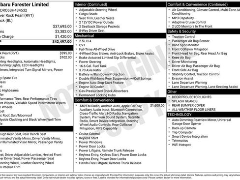 Certified 2025 Subaru Forester Limited AWD/4WD image 34