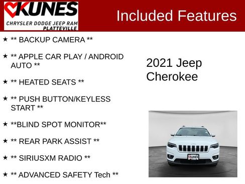 Used 2021 Jeep Cherokee Latitude Plus AWD/4WD image 2