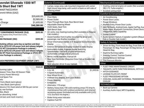 Used 2021 Chevrolet Silverado 1500 W/T w/ WT Fleet Convenience Package RWD image 33