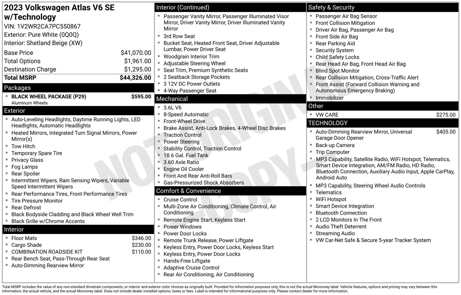 Used 2023 Volkswagen Atlas SE w/ Black Wheel Package FWD image 37