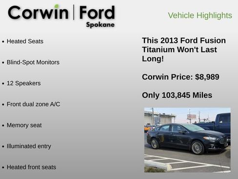 Used 2013 Ford Fusion Titanium w/ Titanium Driver Assist Pkg image 6