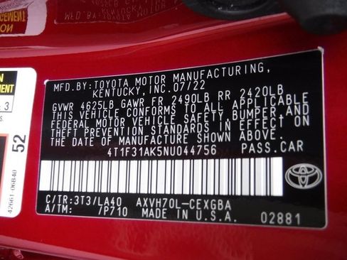 Used 2022 Toyota Camry XLE w/ Navigation Upgrade Package image 62