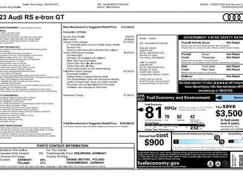 Used 2023 Audi RS e-tron GT w/ Ceramic Brake Package AWD/4WD image 5
