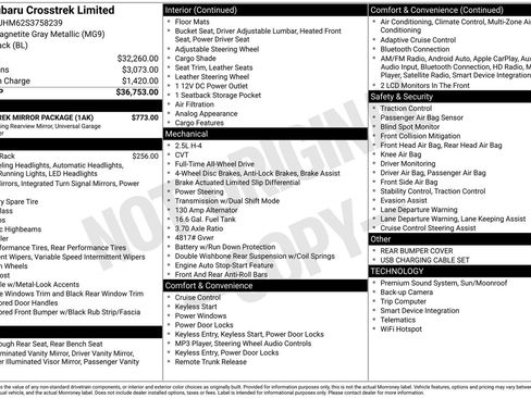 Certified 2025 Subaru Crosstrek 2.5i Limited w/ Crosstrek Mirror Package image 10