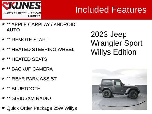 Used 2023 Jeep Wrangler Sport AWD/4WD image 2