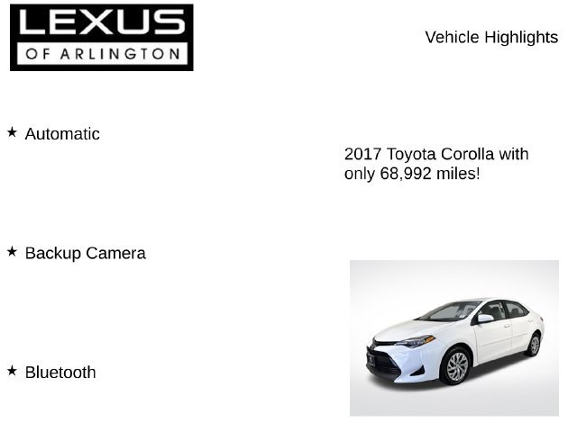 Used 2017 Toyota Corolla LE w/ Carpet Mat Package (TMS) FWD image 7