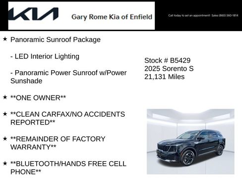 Certified 2025 Kia Sorento S w/ Panoramic Sunroof Package AWD/4WD image 7